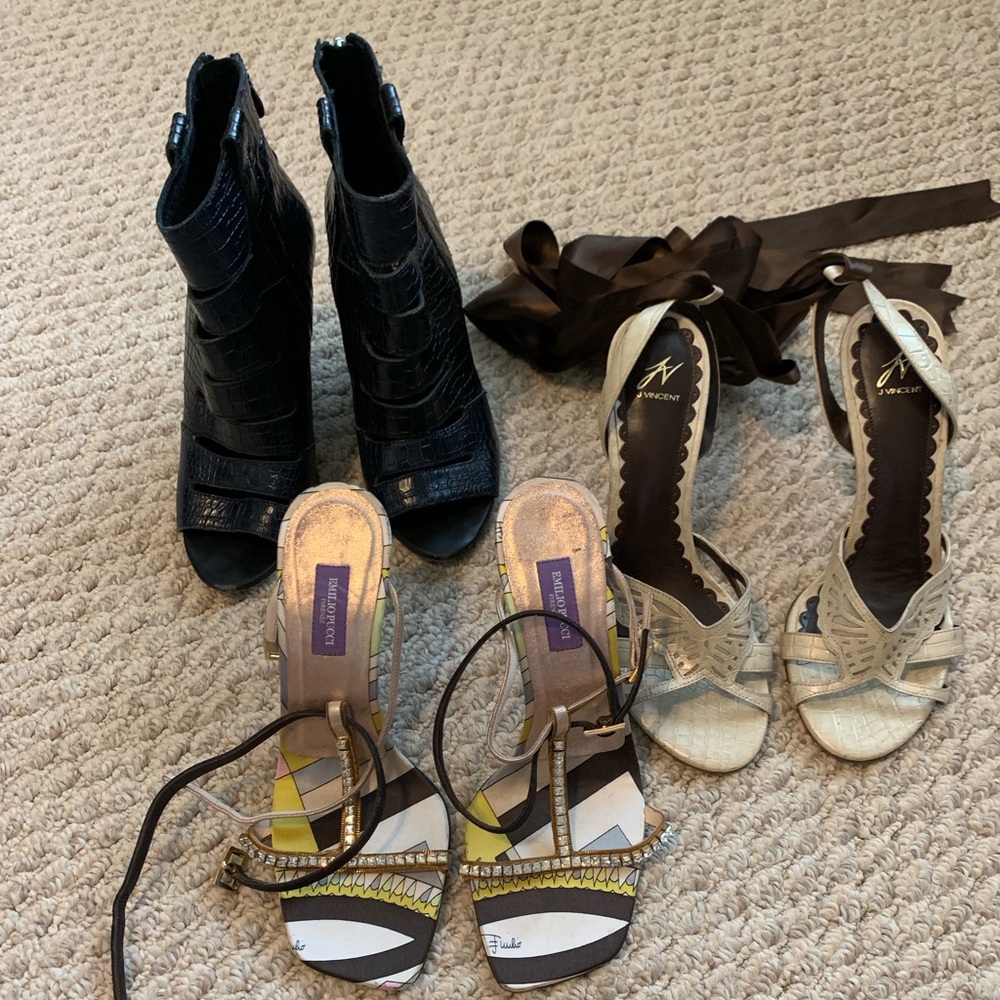 Designer Heels 3 Pairs